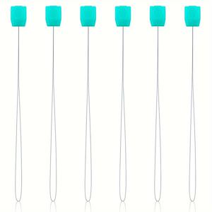 TEMU 6개 25cm 긴 플라스틱 풀 핸들, 펀치 네일 자수용 스레더, 3.5mm 및 5.0mm 직경 펀치 네일에 적합합니다