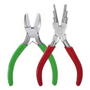 TEMU 카본 스틸 주얼리 플라이어 세트 - 편안한 그립, 더블 나일론 조 & 비즈, 와이어 성형 및 공예용 플랫 소프트 노즈