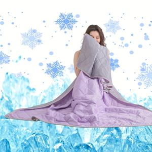 TEMU 1개 쿨링 담요 | 가볍고 흡열성 폴리에스터 커버, 성인용, 세탁기 사용 가능, 여름철 편안함에 이상적