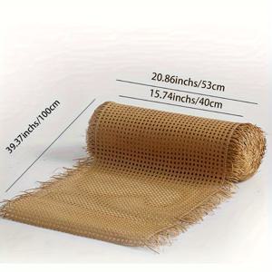 TEMU 1롤 천연 라탄 케인 웨빙 - 커피 브라운 위커 소재, 엮어진 직조 질감, 가구, 의자, 캐비닛, 바구니 제작에 적합 - 실내용, 쉽게 자르고 모양 잡기, 내구성 있는 라탄 케인으로 제작, 천연 커피 색상, DIY 프로젝트 및 위커 가구에 완벽, 전통적이고 현대적인 미학 디자인