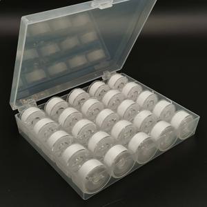 TEMU 싱어와 브라더 재봉틀 액세서리와 호환되는 100% 폴리에스터 25개 세트 사전 권선 흰색 자수 기계 실 보빈