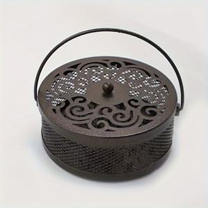 TEMU 1개 철제 모기장 버너 커버 포함 - 여름용 곤충 퇴치제, 쉽게 청소 가능 & 휴대용 야외 사용, 전기 불필요, 내구성 있는 디자인, 가정 및 여행용 모기 퇴치 기계, 클래식한 외관, 튼튼한 구조