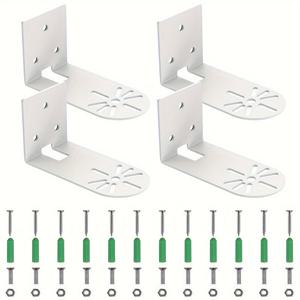 TEMU 접착제 & 나사 옵션 포함 4개 PTZ 카메라 벽걸이 브래킷 - 방청 철, 홈 보안 카메라용 쉬운 설치