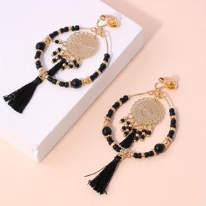 TEMU 여성을 위한 우아한 빈티지 패션 귀클립, 귀여운 빈공기 커피 조각품, 쌀 비즈와 아크릴 비즈로 장식된, 귀를 뚫지 않아 귀를 뚫지 않아, 파티, 휴가, 일상적인 착용에 적합한 태슬 귀걸이.