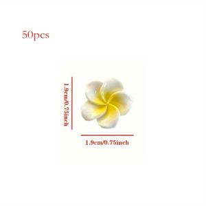 TEMU 수제 헤어 클립, 보석 및 공예 장식용 50개의 플라스틱 플루메리아 꽃 구슬, 그라데이션 컬러 프랑지파니 DIY 액세서리
