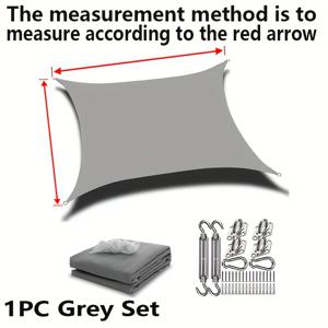 TEMU 1pc 야외 태양막 천막 직사각형 수영장 옆 천막 - 자외선 차단, 기상 방수 폴리에스터 원단과 합금 프레임, 정원, 파티오, 발코니, 차고용으로 쉽게 설정 - 올 시즌 쉐이드 커버, 파티오 쉐이드 커버, 모던 천막