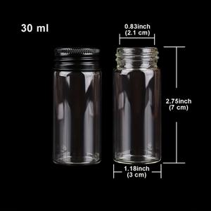TEMU 12개/세트, 직경 3.0cm, 10ml/15ml/20ml//30ml/40ml/50ml/60ml/80ml/100ml, 검은색 알루미늄 캡이 달린 빈 투명 유리 병, 10가지 크기 중 선택 가능