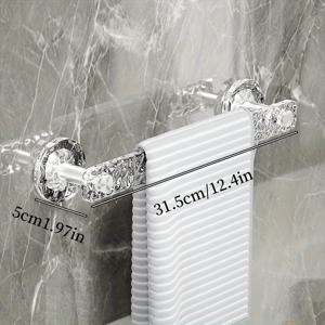 TEMU 1개/2개 프렌치 스타일 웨이브 패턴 투명 아크릴 타월 랙 & 선반 - 드릴 없이 설치 가능한 벽걸이 욕실/샤워 정리대, 슬리퍼 홀더 포함, 욕실/주방용 플라스틱 레일 (욕실 젤, 화장품, 타월 랙 호환)