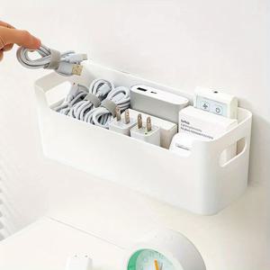 TEMU 1개 벽걸이형 보관함은 다양한 데이터 케이블, 리모컨 및 사무용품을 보관할 수 있습니다. 사무실과 침실에 적합하며, 책상 위에 놓거나 벽에 부착할 수 있습니다