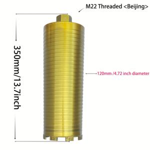 TEMU KO M22 나사산 코어 드릴 비트 - 콘크리트, 벽돌, 블록 및 돌용 습식/건식 사용 - 페인트 마감이 있는 내구성 강철 - 석공 및 건설 프로젝트에 이상적, 석공 드릴 비트 | 나사형 드릴 비트 | 내구성 강철 비트, 콘크리트용 드릴 비트