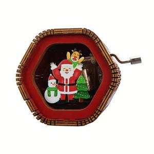 TEMU 미니 육각형 독특한 핸드크랭크 뮤직박스 - 레이저 커팅 우드 레트로 크랭크 귀여운 박스, 남자친구//가족/사랑하는 선생님/노인들을 위한 선물, 크리스마스/새해 창의적인 홈 데코