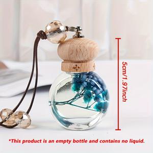 TEMU 영원한 꽃이 달린 우아한 유리 향수병 펜던트 - 집 & 차 장식에 완벽, 다양한 색상 제공 (향료 미포함), 1개, 무향