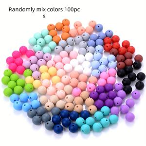TEMU 50/100개 실리콘 비즈, 12mm 라운드 DIY 공예 비즈, 키체인, 팔찌, 목걸이, 보석 만들기, 공예 및 펜 장식용 대량으로