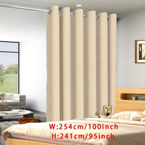TEMU 1개 열차단 룸 디바이더 커튼 - 도어용 초대형 프라이버시 드레이프, 거실·침실·사무실용, 쉬운 설치 & 빛 차단 패널, 공유 공간 분리기, 내구성 있는 원단