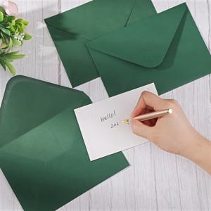 TEMU 100장 팩 5x7 인치 A7 자체 봉인 봉투 초대장, 광택 마감, 다중 행사 (약혼, 추수감사절, 크리스마스, 할로윈) 강력한 접착제, 인쇄 가능한 메일러 결혼식, 사진, 발표 - 짙은 녹색