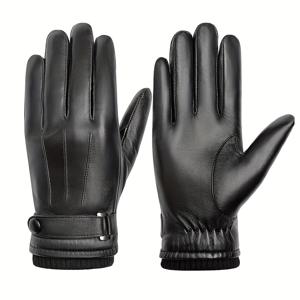 TEMU 바이슨 데님 남성용 정품 양가죽 방풍 터치스크린 장갑 - 운전, 사이클링, 스포츠용 풀핑거 추운 날씨 장갑 | 멋진 디자인, 발렌타인데이, 아버지의 날, 추수감사절 선물로 이상적, 야외 활동 애호가를 위한 아이템