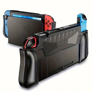 TEMU GREFAY TPU 보호 케이스 for Nintendo Switch-OLED, 충격 및 긁힘 방지, 인체 공학적 그립, 독 호환 소프트 커버