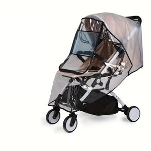 TEMU 유모차 레인 커버, 범용 유모차 액세서리 - 방수 및 방풍 여행 날씨 커버, 두껍고 내구성, 방진 및 방설, 선명한 시야를 위한 통기성 메쉬