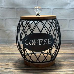 TEMU 1개 파인애플 모양의 금속 & 나무 커피 포드 거치대 - 캡슐용 주방 카운터 정리대, 홈 데코 액세서리