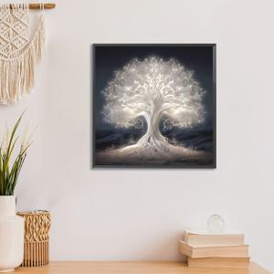 TEMU 1세트 - 빛나는 나무 패턴 크로스 스티치 키트, DIY 실 미술 용품, 11CT 혼합 컬러 자수 공예, 현관·거실·침실 등 완벽한 프레임리스 홈 프로젝트