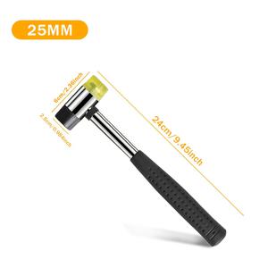 TEMU 양면 플라스틱 고무 망치 - 보석, 가죽 공예, 목공 및 바닥 설치용 듀얼 사이드 소프트 말렛 - 내구성 있는 블랙 & 옐로우 디자인, 공예 도구, 인체공학적 손잡이, 마사지 건, 캠핑 망치, 미니 망치