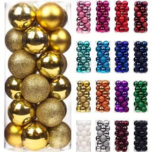TEMU 페이 루이 24개 클래식 미니 크리스마스 볼 장식, 산산이 조각 나지 않는 플라스틱 매달 장식, 휴일, 결혼식, 파티용 - 크리스마스, 하누카, 부활절, 추수감사절, 할로윈 장식에 다재다능