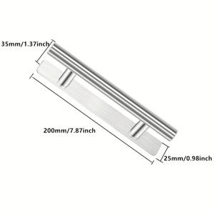 TEMU 1개 캐비닛 옷장 스테인리스 풀 핸들 접착식 무공구 T자형 문 손잡이 가구 블랙 실버