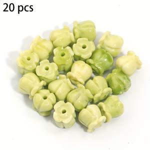 TEMU 20개 령사이 아크릴 꽃 비즈, 꽃 장식 비즈, 인조 산호 桔梗 모양, DIY 쥬얼리 만들기, 팔찌, 목걸이 및 공예품, 대학 테마