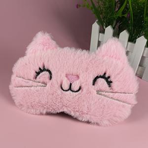 TEMU 여성용 귀여운 3D 고양이 패턴 플러시 수면 마스크 1개, 부드러운 플리스 아이 커버, 무향, 배터리 필요 없음, 휴대용 여행용 낮잠 액세서리, 수면 아이 마스크
