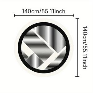 TEMU 모조 캐시미어 1000g+10mm 현대적인 거실 장식 블랙 앤 화이트 카펫, 부드럽고 푹신한 침실 라인 카펫, 홈 두꺼운 플러시 스터디 룸 바닥 매트, 대형 라운지 라운드 카펫