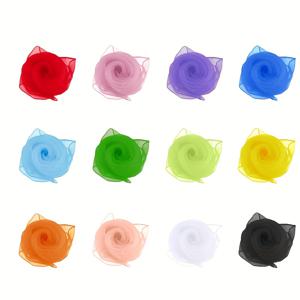 TEMU 6개/12개 댄스 스카프 - 생생한 멀티컬러 사각 스카프, 공연 용품, 튼튼한 쉬폰 원단, 탭 댄스 & 무대 공연에 적합, 공연 용품, 스카프, 쉬폰 원단