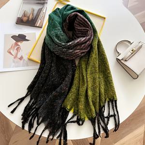 TEMU 1개 여성용 그라데이션 컬러 모조 롱 스카프, 패셔너블하고 우아한 따뜻한 겨울 쇼울, 캐주얼하고 다용도 패션 쇼울, 완벽한 데이 선물