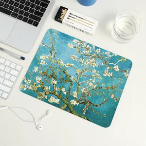 TEMU 반 고흐 꽃피는 패턴 마우스 패드 | 35.4 x 15.7인치, 미끄럼 방지 고무 베이스, 폴리에스터 표면, 확장형 데스크탑 매트