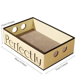 TEMU 1 Durable Cardboard Cat Scratcher Box with Play Ball, 실내 고양이 엔터테인먼트 및 지루 해소, 고양이용 교체 가능한 긁는 표면
