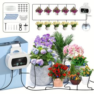 TEMU USB 자동 관수 키트, 실내 물주기 시스템용, 물 파이프 및 점적 관수 액세서리 포함, 실내외 정원, 마당, 발코니용 관수 도구에 적합