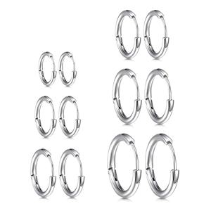 TEMU 12개 세트 소형 연골 링 여성용 코일 귀걸이 스테인리스 스틸 소형 힌지 링 남성용 귀걸이 세트, 구멍 뚫린 트라거스, 코, 입술 링에 적합한 여성용 구형 귀걸이 세트, 중성적인 연골 피어싱 주얼리 세트