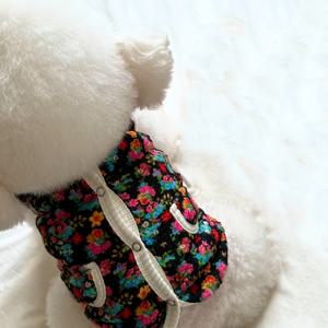 TEMU 1pc 플로럴 강아지 재킷, 폴리에스터 100% 부직포, 올 시즌 따뜻한 애완동물 옷, 프레스 버클, 기계 세척 가능, 비 방수, 소형, 중형, 대형 견종에 적합|옷