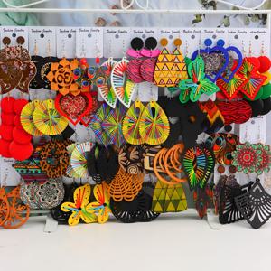 TEMU 여성을 위한 15 쌍의 나무 호피 귀걸이 - 블랙, 핑크, 블루, 그린 및 오렌지 액센트가 있는 컬러풀한 손수 제작된 빈티지 스타일 - 일상 착용, 파티 및 선물에 완벽, 보석, 파티 액세서리, 스타일, 초크 디자인