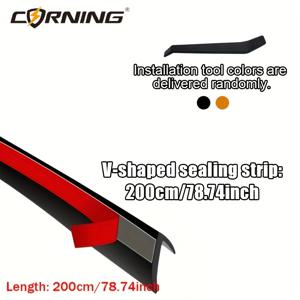 TEMU 200cm/78.74인치 자동차 창문 씰링 스트립, 윈드실드 방음 테이프, 자체 접착식 장식 커버, 범용 차량 고무 웨더스트립