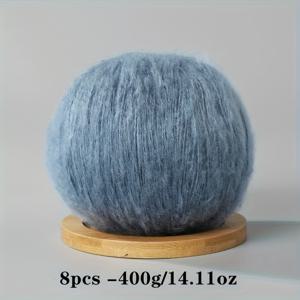 TEMU 8개-400g/14.11oz 총 모헤어 원사, 크로셰 뜨개질 및 니팅 스웨터, 스카프 및 숄용, DIY 애완동물 장난감 및 DIY 공예용 부드럽고 편안한 피부 친화적인 봄과 여름 크로셰 원사|뜨개실