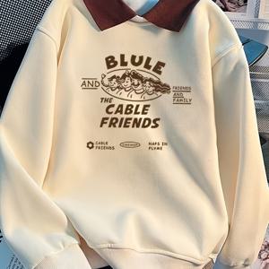 TEMU 여아용 캐주얼 긴팔 폴로 셔츠 - 