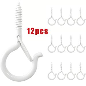 TEMU 12/30/46개 헤비듀티 방청 천장 후크 세트 - 야외용 조절 가능한 다목적 철제 걸이 클립, 천장 설치 도구 키트 (조명기구, 식물 걸이용)