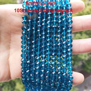 TEMU 10가닥, 830개 이상 6mm 둥근 유리 비즈, 합성 면상 수정 스페이서 비즈, DIY 쥬얼리 만들기, 팔찌, 목걸이, 족쇄, 귀걸이, 결혼식, 크리스마스 트리, 휴일, 방 장식용 패션 장식 느슨한 비즈