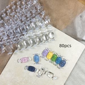 TEMU 80개 투명 캔디 모양 네일 아트 컬러 디스플레이 차트 플랫 단색 네일 비니 카드 손쉬운 네일 폴리시 적용 네일 폴리시 페인팅 연습 팁 도구 완성된 스타일 쇼케이스 네일 컬러 샘플 디스플레이 플레이트