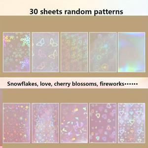 TEMU 30개/팩 소프트 포토 카드 홀더, 레이저 포토카드 보호 슬리브 투명 카드, 필름 아이돌 포토 슬리브, INS 선물 포장 가방