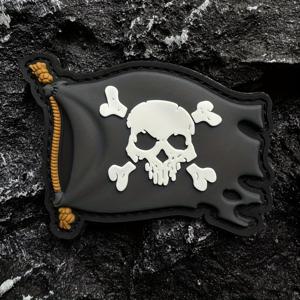 TEMU 1개 해적 해골 깃발 모랄 패치 - 내구성 있는 3D PVC 접착식 뒷면, 검정 & 녹색 옵션, 배낭, 의류, 헬멧용