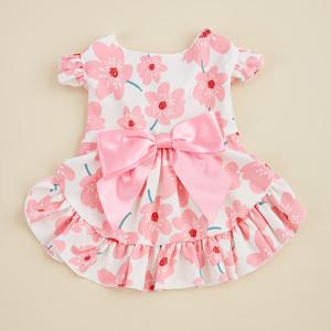 TEMU 봄/여름/가을용 반려견 드레스 - 통기성 폴리에스터 100% 짜임 스커트, 스냅 버튼 잠금, 기계 세척 가능, 중형, 대형, 소형, 미니 및 장난감 견종에 적합