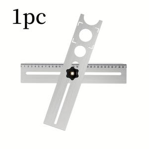 TEMU 조절 가능한 금속 타일 위치 게이지 1개 - 벽 및 바닥 마킹 도구와 함께하는 에르고노믹 타일 홀 커터, 완벽한 타일 설치를 위한 다기능 펀칭 가이드, 스테인리스 스틸 구조, 벽 마킹 도구 | 전문 그라우트 라인 마커 | 스테인리스 스틸 도구, 타일 도구