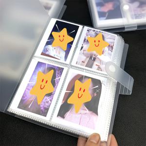TEMU 대용량 3인치 포토 앨범, 4-그리드 디자인, 160장의 사진 보관 가능, 인스탁스 포토 카드 및 사진, 아이돌 카드, 스타 카드, 스크랩북 보관에 적합합니다.