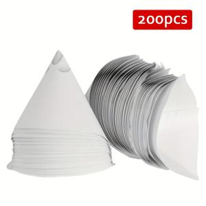 TEMU 200개 페인트 필터 종이 자동차 페인트 스프레이 메쉬 종이 필터 깔때기 스트레이너 일회용 원추형 여과 깔때기
